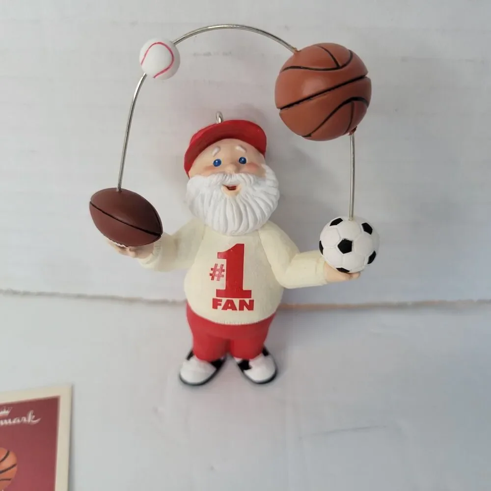 Hallmark Keepsake Christmas Ornament 2002 The Biggest Fan Santa Sports